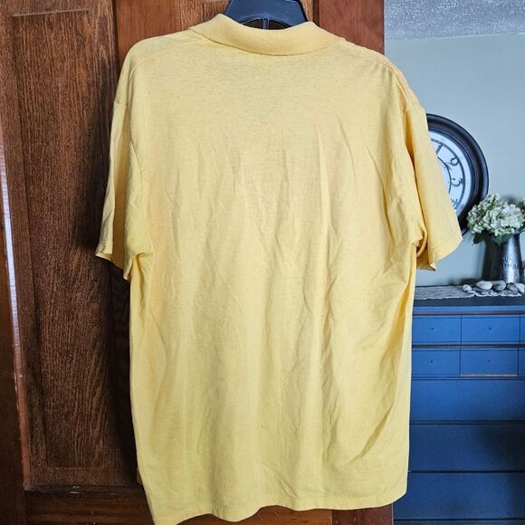 Vintage Jerzees Shooting Sports Tee Yellow Padded Shoulder Shirt XL USA Made - Picture 2 of 3